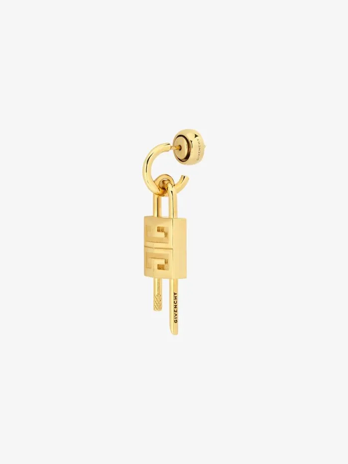 Men Jewelry Givenchy Lock Earring In Metal Golden Yellow Men Jewelry Givenchy Lock Earring In Metal Golden Yellow
