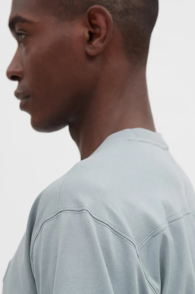 Men Johannes N Logo Tshirt Light Stone Blue Norse Projects TShirts