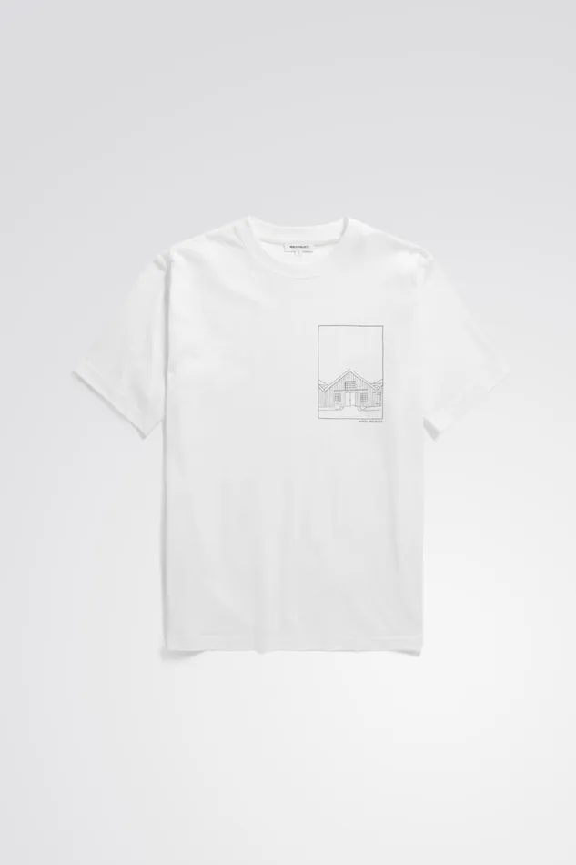 Men Johannes Organic Kanonbadsvej Print Tshirt White Norse Projects TShirts