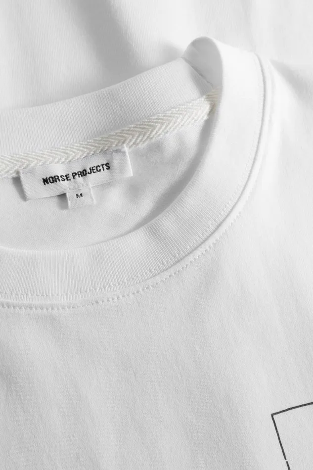 Men Johannes Organic Kanonbadsvej Print Tshirt White Norse Projects TShirts