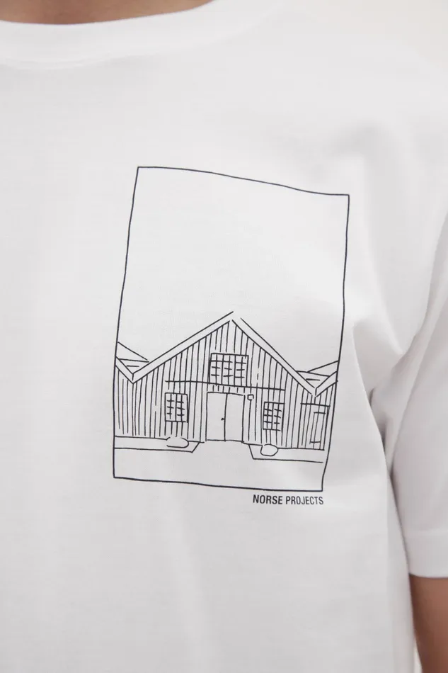 Men Johannes Organic Kanonbadsvej Print Tshirt White Norse Projects TShirts