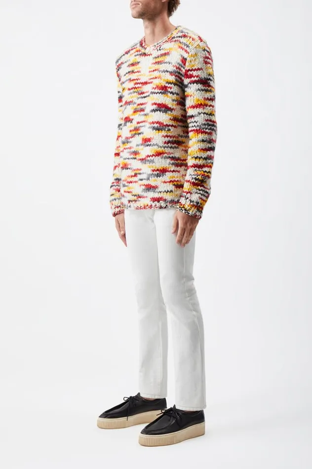 Men Knitwear Gabriela Hearst Lawrence Knit Sweater In Space Dye Fire Multi Welfat Cashmere