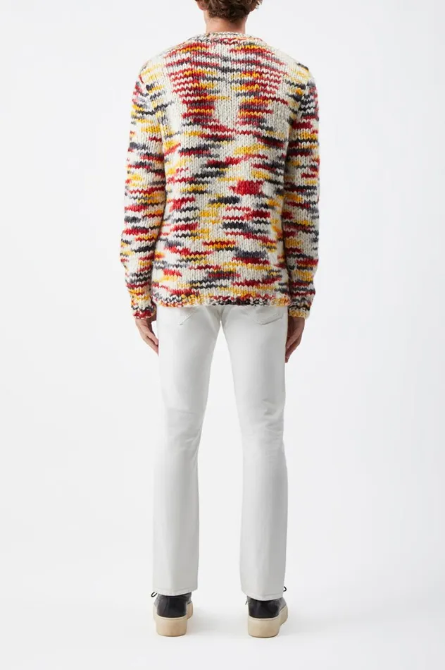 Men Knitwear Gabriela Hearst Lawrence Knit Sweater In Space Dye Fire Multi Welfat Cashmere
