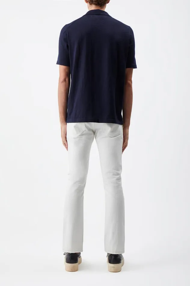 Men Knitwear Gabriela Hearst Stendhal Knit Short Sleeve Polo In Dark Navy Cashmere