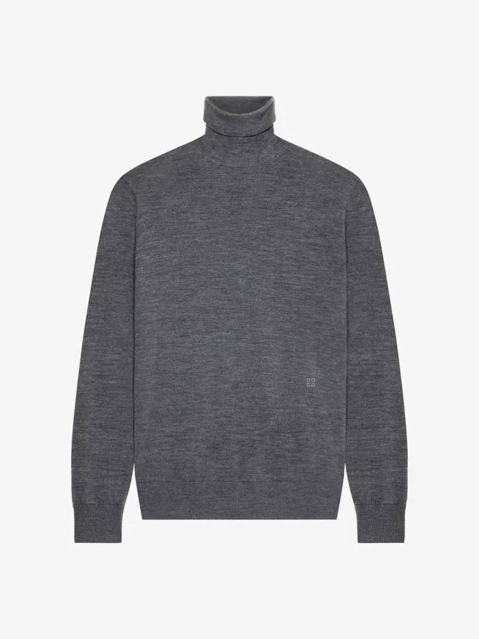 Men Knitwear Givenchy Turtleneck Sweater In Wool And Cashmere Medium Grey