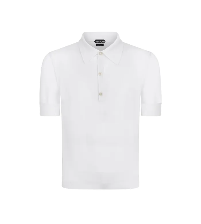 Men Knitwear Tom Ford Silk Cotton Honeycomb Polo