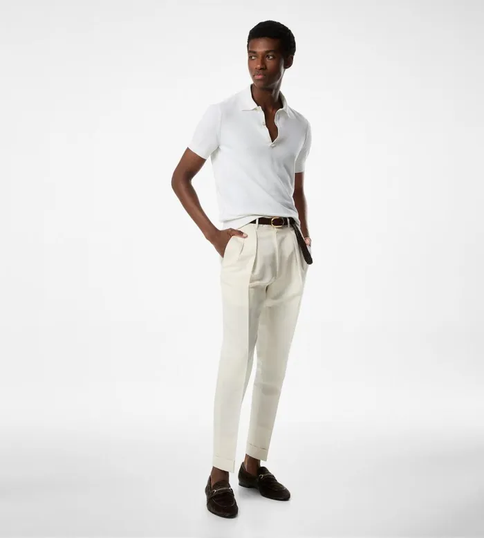 Men Knitwear Tom Ford Silk Cotton Honeycomb Polo Men Knitwear Tom Ford Silk Cotton Honeycomb Polo