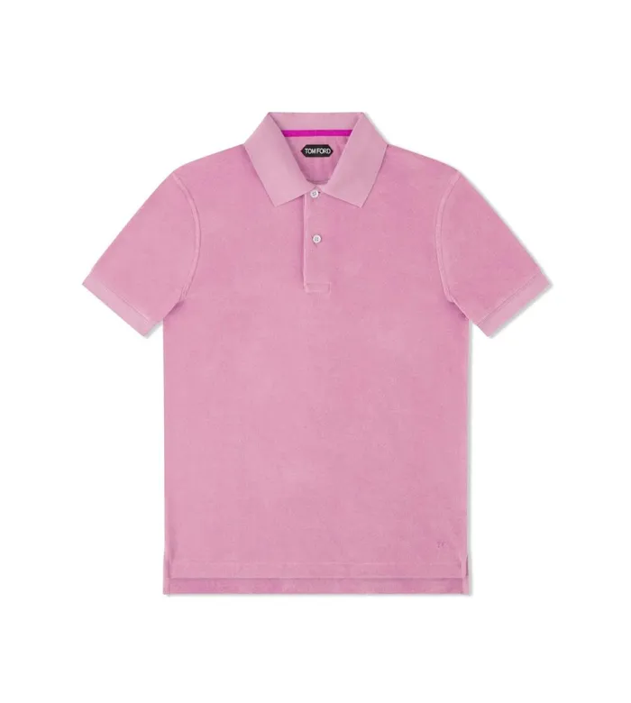 Men Knitwear Tom Ford Towelling Polo Peony