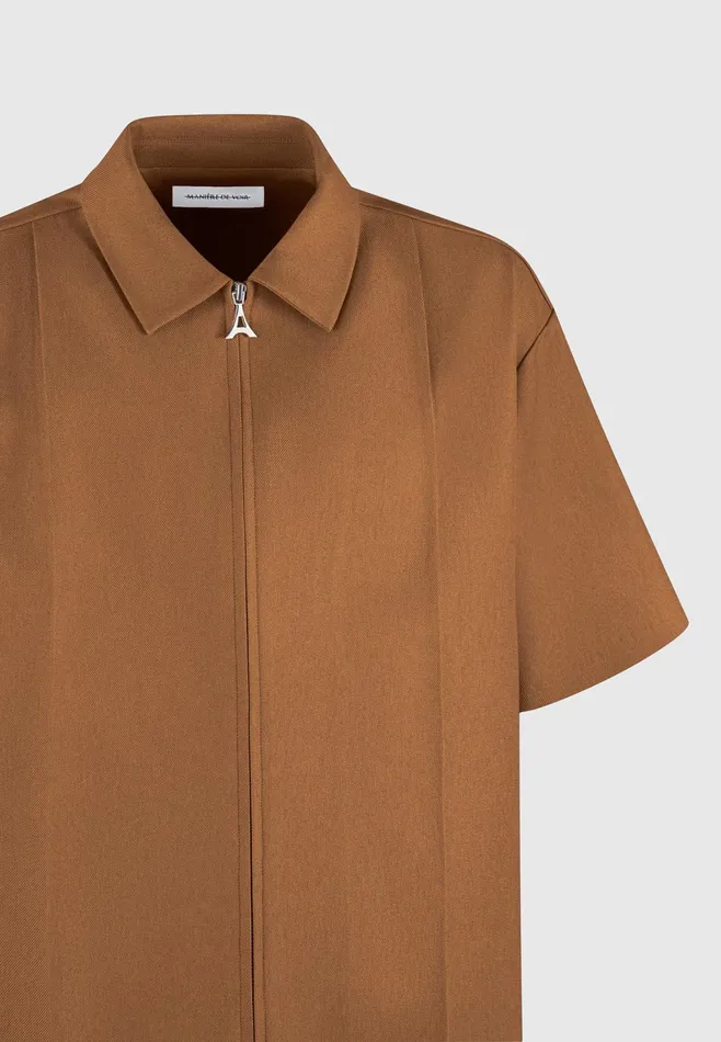 Men Manire De Voir Boxy Shirt With Crease Fawn