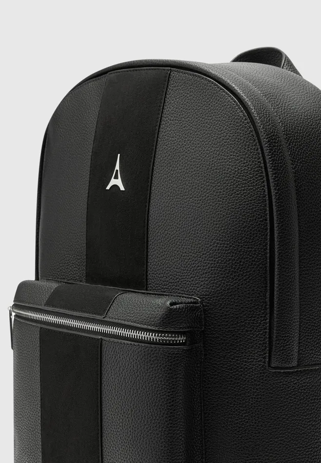 Men Manire De Voir Leather Backpack With Suede Panel Black