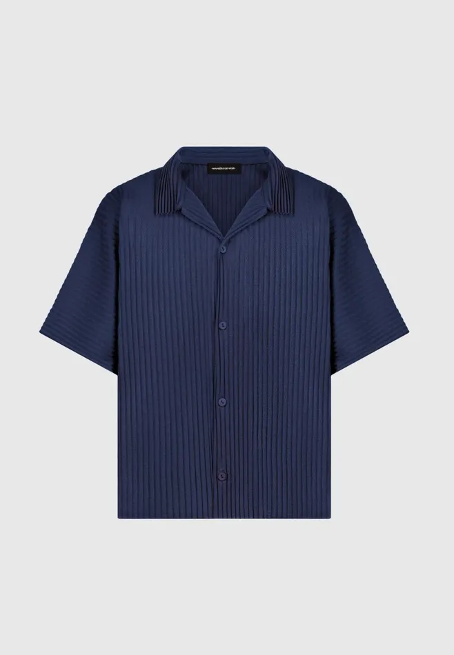 Men Manire De Voir Pleated Shirt Navy