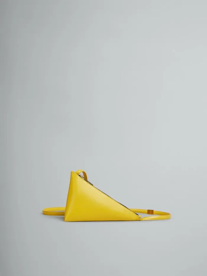Men Marni Crossbody Bags Yellow Leather Prisma Triangle Crossbody Bag
