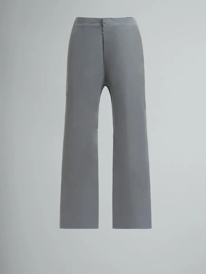 Men Marni Pants Grey Wool Trousers With Contrasting Back
