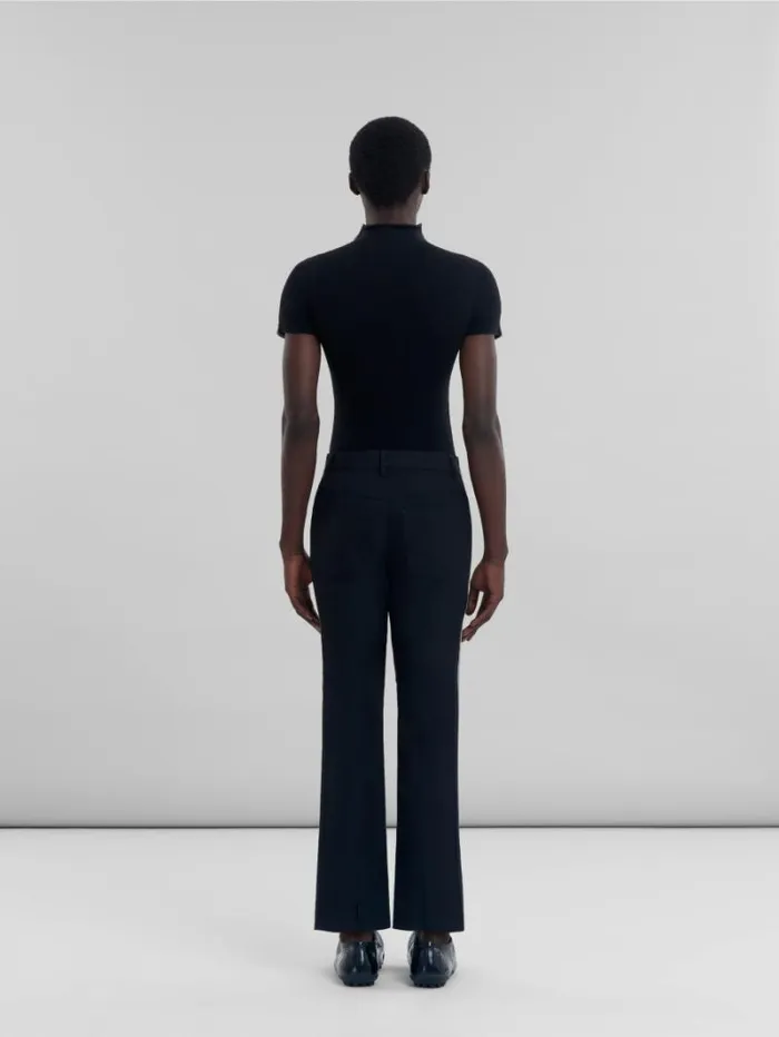 Men Marni Pants Grey Wool Trousers With Contrasting Back