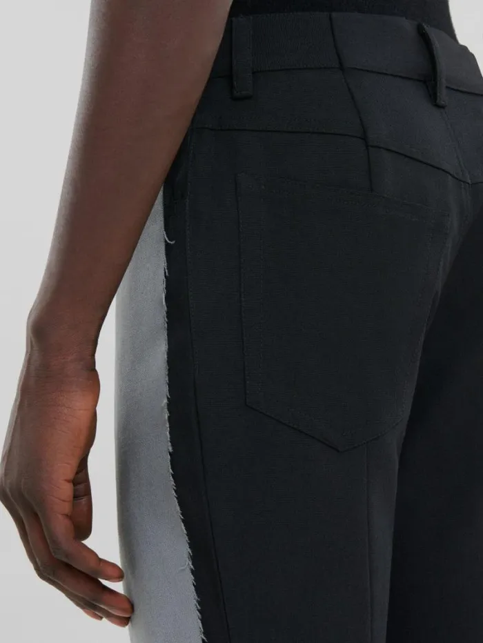 Men Marni Pants Grey Wool Trousers With Contrasting Back
