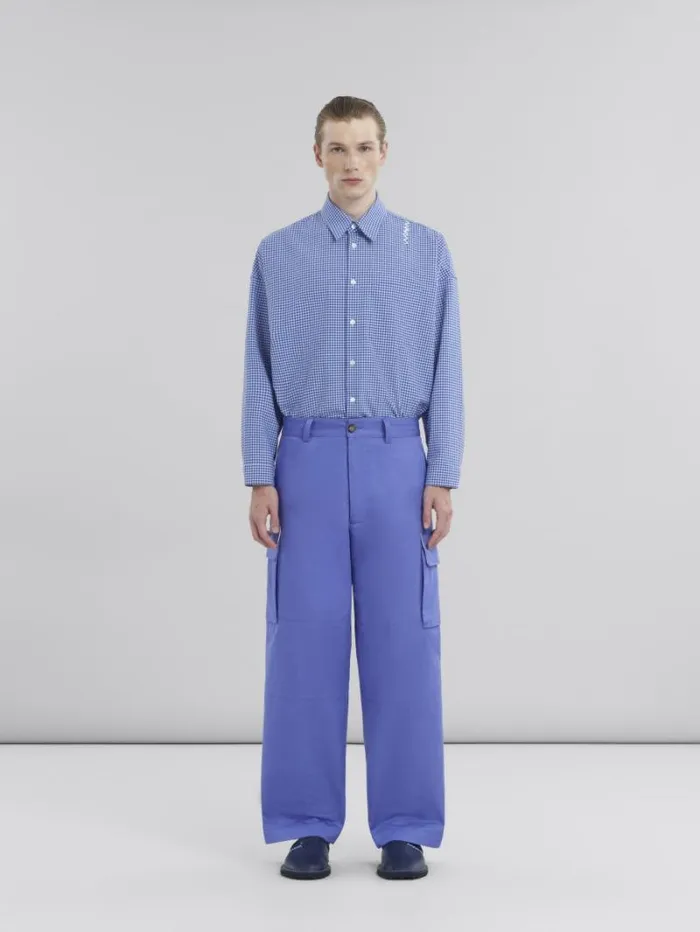 Men Marni Pants Indigo Organic Cotton Cargo Pants