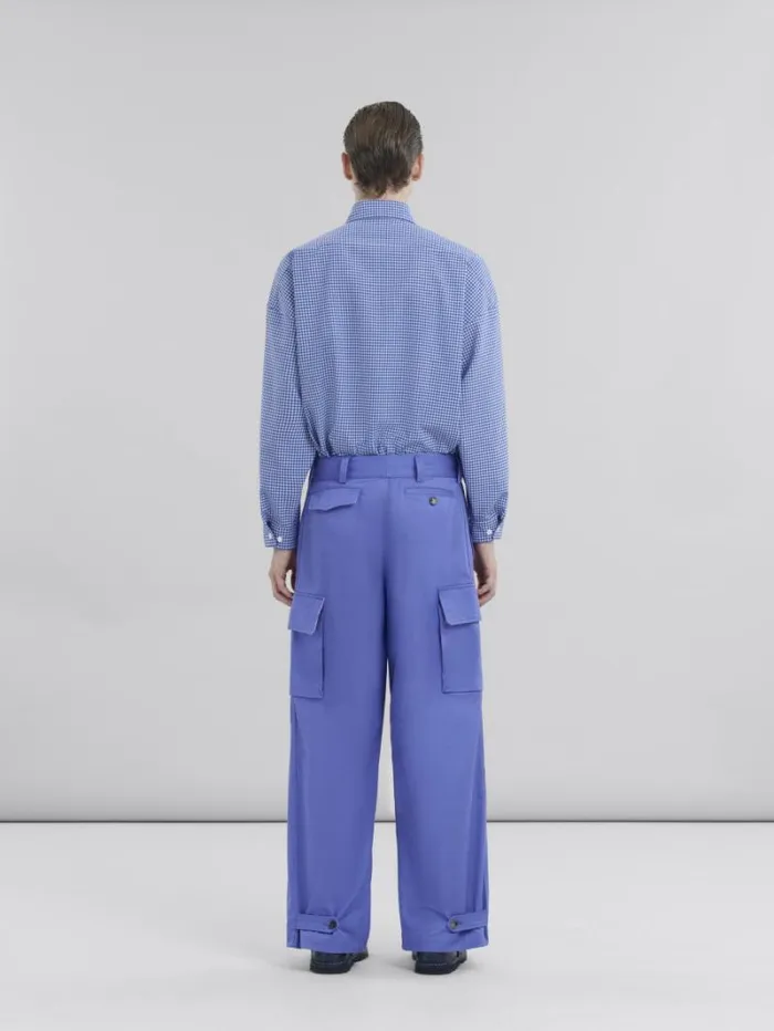 Men Marni Pants Indigo Organic Cotton Cargo Pants