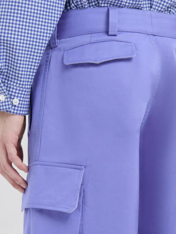 Men Marni Pants Indigo Organic Cotton Cargo Pants