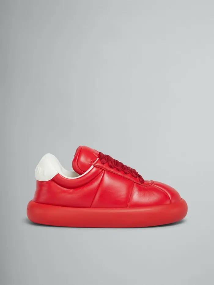 Men Marni Sneakers Red Leather Bigfoot 20 Sneaker