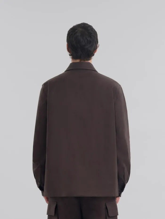Men Marni Tops and Tshirts Brown Organic Cotton Satin Shirt