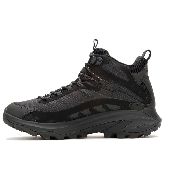 Men Merrell Boots Moab Speed 2 Mid GORETEX Black Men Merrell Boots Moab Speed 2 Mid GORETEX Black