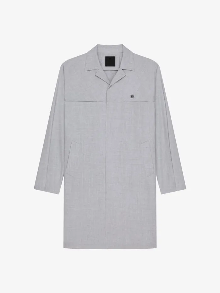 Men Outerwear and Blousons Givenchy Parka In Wool With 4G Detail Grey Mix