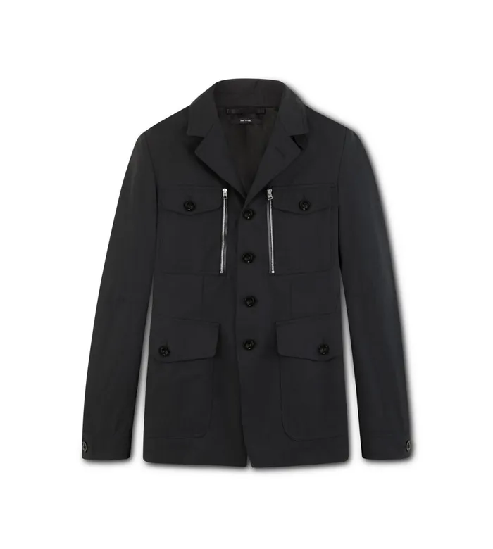 Men Outerwear Tom Ford Technical Canvas Military Jacket Black