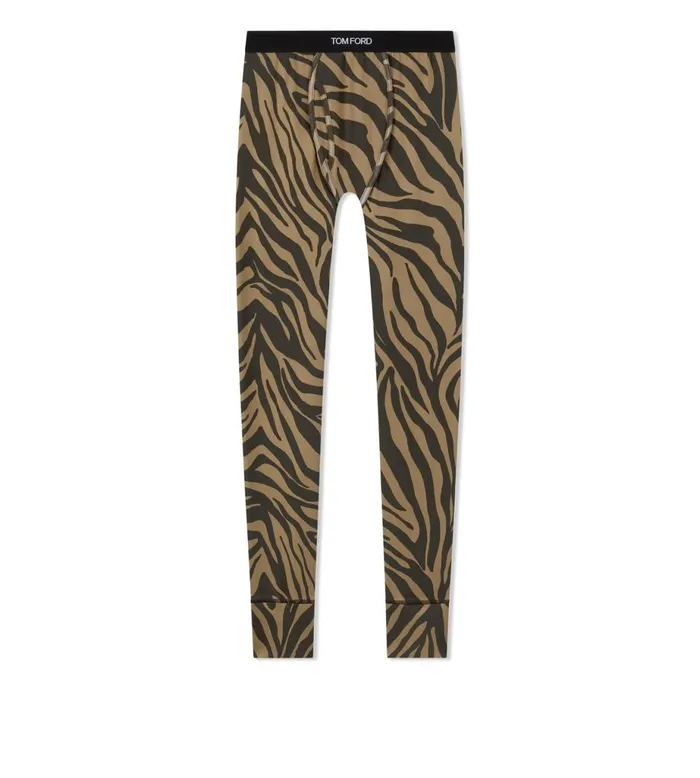 Men PAJAMA PANTS and LONG JOHNS Tom Ford Zebra Cotton Long Johns Caramel