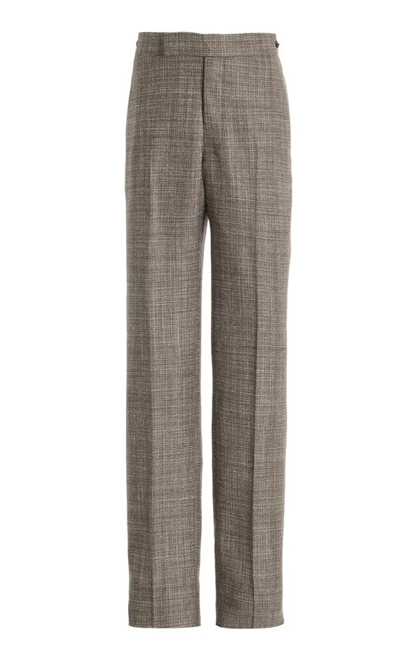 Men Pants Gabriela Hearst Sebastian Pant In Chocolate Virgin Wool Tweed