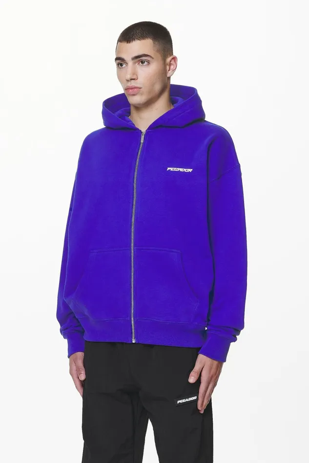 Men Pegador Hoodies Devon Oversized Sweat Jacket Washed Endless Blue Men Pegador Hoodies Devon Oversized Sweat Jacket Washed Endless Blue