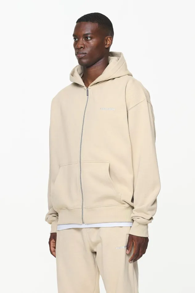 Men Pegador Hoodies Logo Oversized Sweat Jacket Vintage Washed Kingdom Beige Men Pegador Hoodies Logo Oversized Sweat Jacket Vintage Washed Kingdom Beige