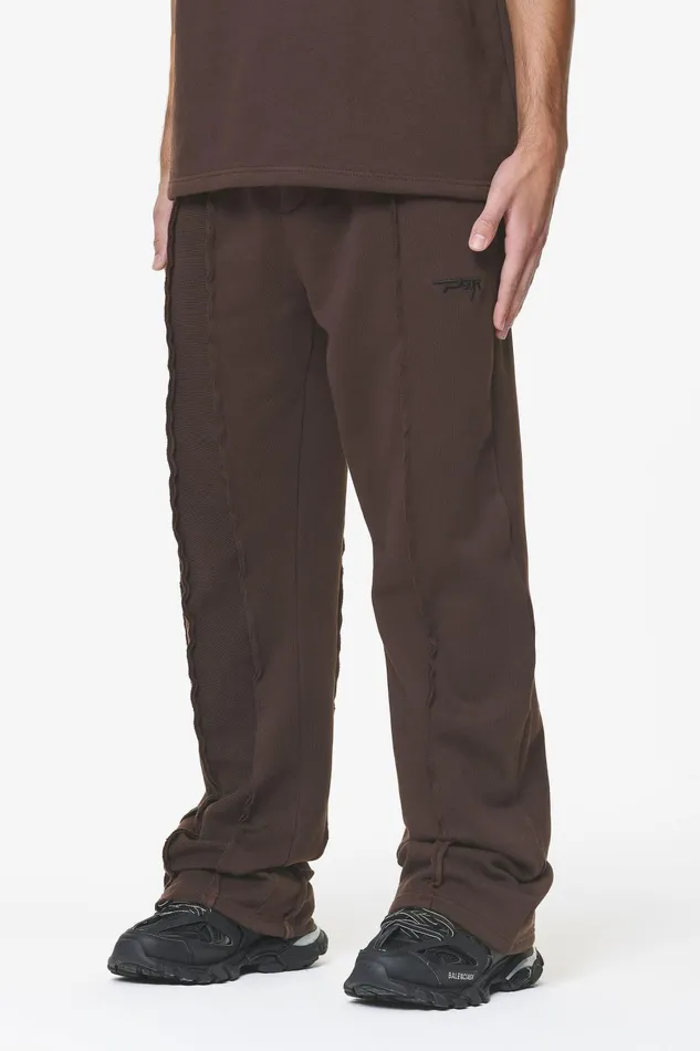 Men Pegador Pants and Joggers Wyso Inside Out Terry Sweat Pants Washed Oak Brown
