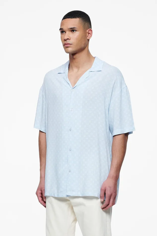 Men Pegador Shirts Piane Monogram Summer Shirt Riviera Blue Men Pegador Shirts Piane Monogram Summer Shirt Riviera Blue