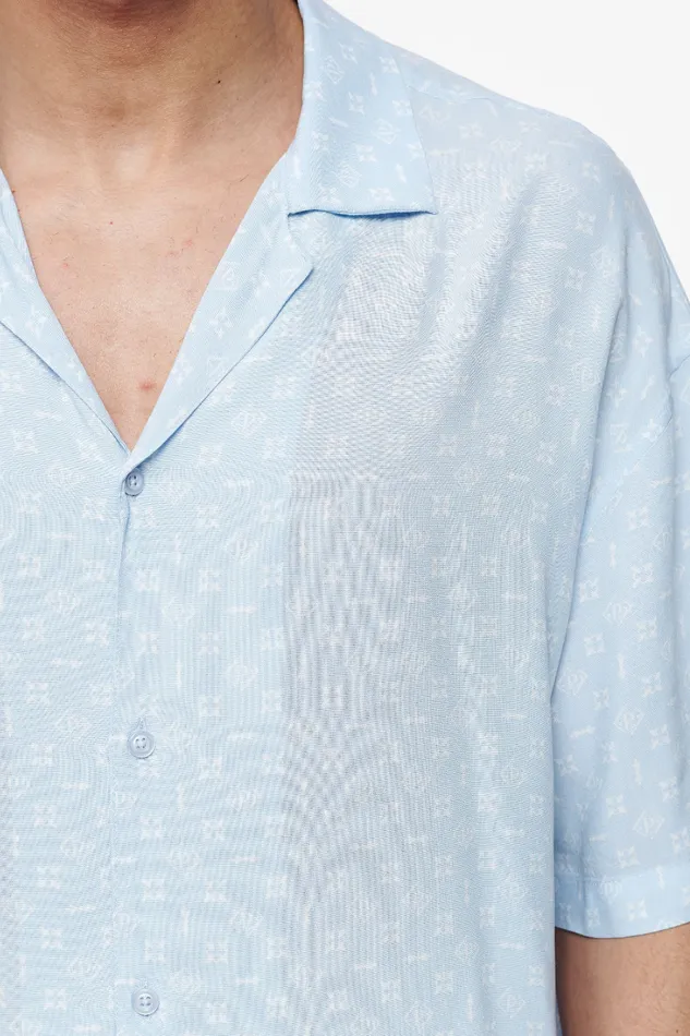 Men Pegador Shirts Piane Monogram Summer Shirt Riviera Blue Men Pegador Shirts Piane Monogram Summer Shirt Riviera Blue