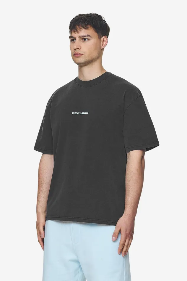 Men Pegador Tees Colne Logo Oversized Tee Vintage Black Baby Blue Men Pegador Tees Colne Logo Oversized Tee Vintage Black Baby Blue
