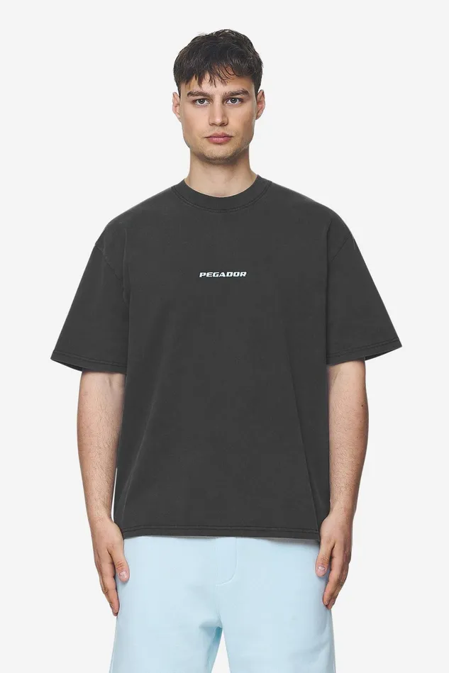 Men Pegador Tees Colne Logo Oversized Tee Vintage Black Baby Blue Men Pegador Tees Colne Logo Oversized Tee Vintage Black Baby Blue