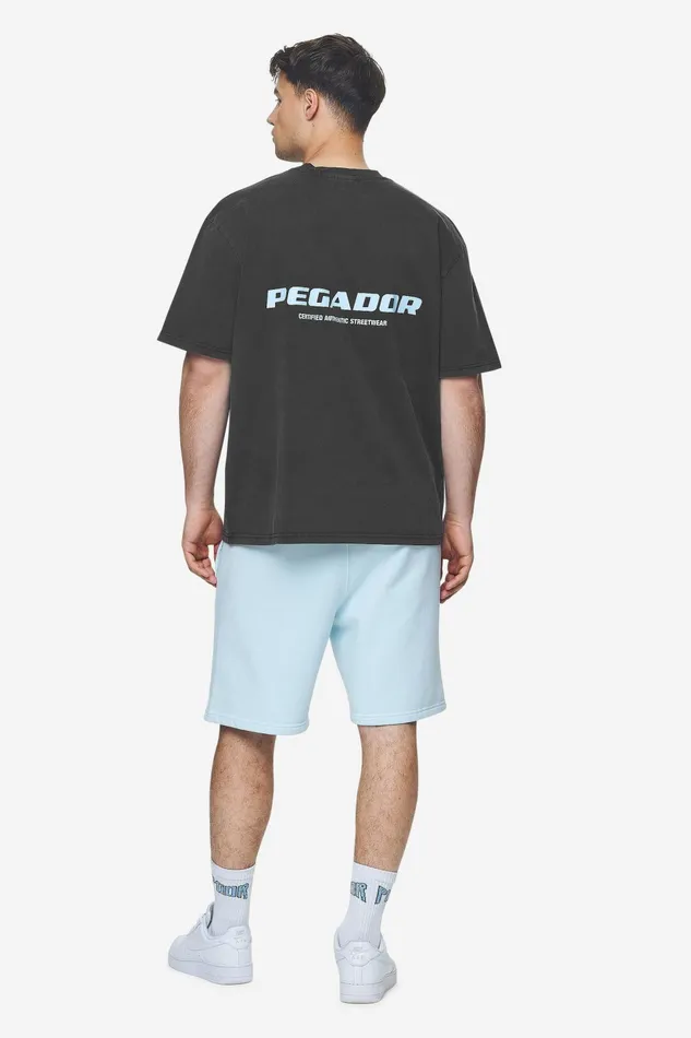 Men Pegador Tees Colne Logo Oversized Tee Vintage Black Baby Blue Men Pegador Tees Colne Logo Oversized Tee Vintage Black Baby Blue