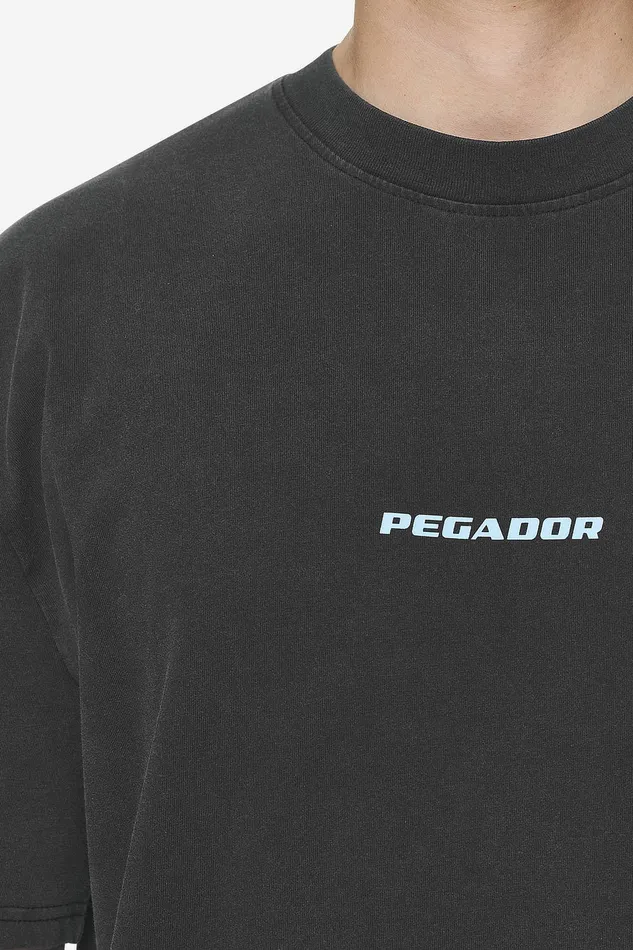 Men Pegador Tees Colne Logo Oversized Tee Vintage Black Baby Blue Men Pegador Tees Colne Logo Oversized Tee Vintage Black Baby Blue
