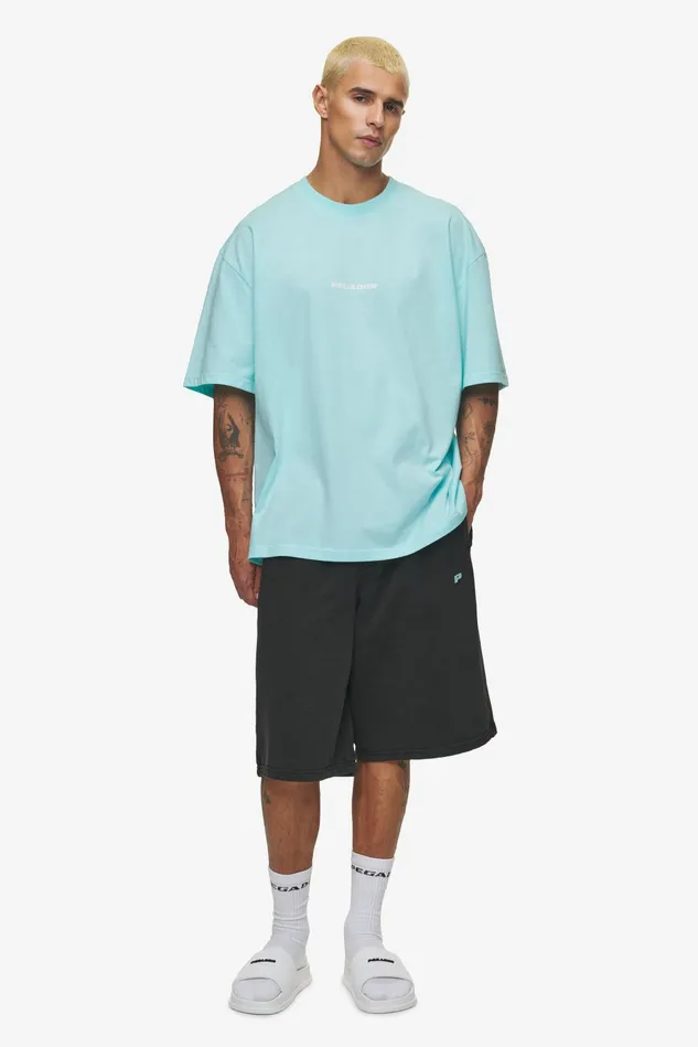 Men Pegador Tees Colne Logo Oversized Tee Washed Sky Blue White Men Pegador Tees Colne Logo Oversized Tee Washed Sky Blue White