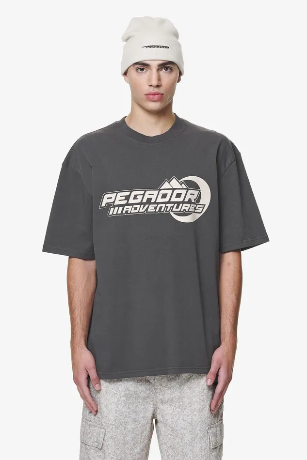 Men Pegador Tees Eazor Oversized Tee Washed Volcano Grey