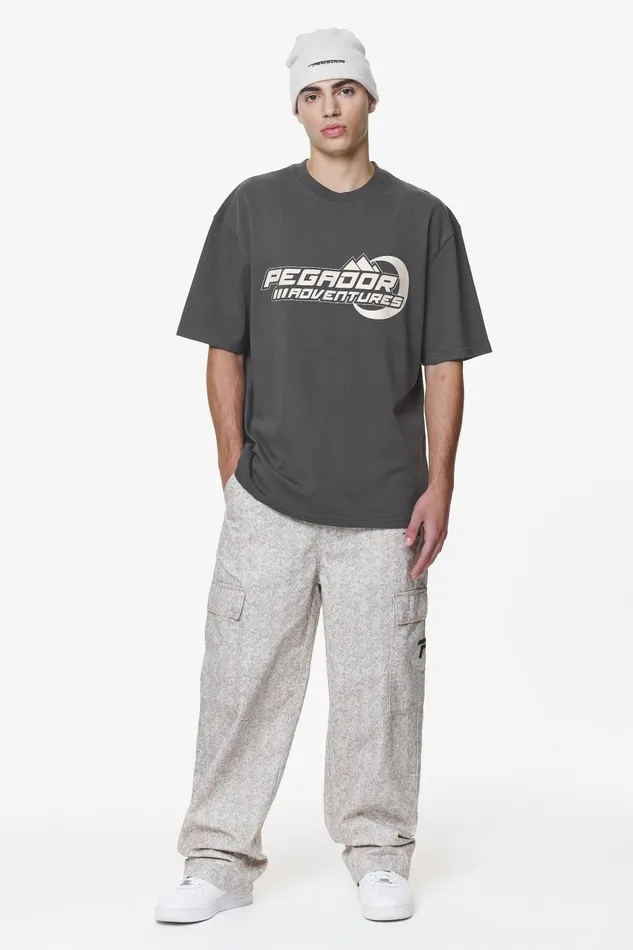 Men Pegador Tees Eazor Oversized Tee Washed Volcano Grey Men Pegador Tees Eazor Oversized Tee Washed Volcano Grey