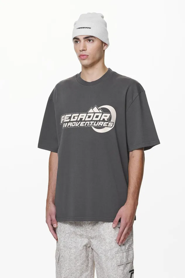 Men Pegador Tees Eazor Oversized Tee Washed Volcano Grey Men Pegador Tees Eazor Oversized Tee Washed Volcano Grey