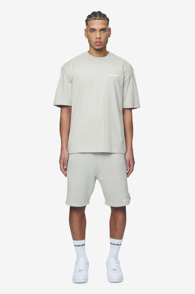 Men Pegador Tees Logo Oversized Tee Washed Pearl Grey White Gum Men Pegador Tees Logo Oversized Tee Washed Pearl Grey White Gum