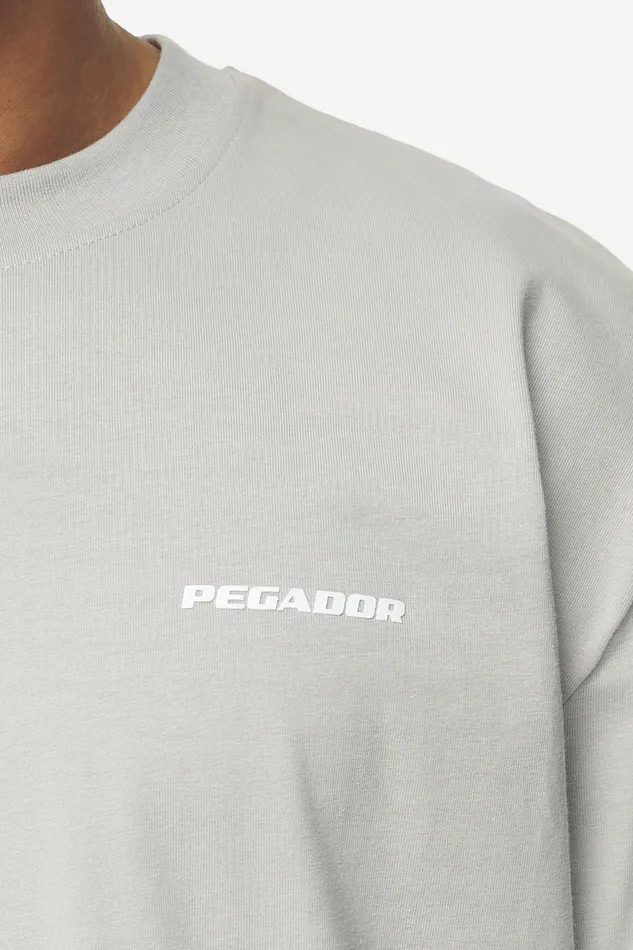 Men Pegador Tees Logo Oversized Tee Washed Pearl Grey White Gum Men Pegador Tees Logo Oversized Tee Washed Pearl Grey White Gum