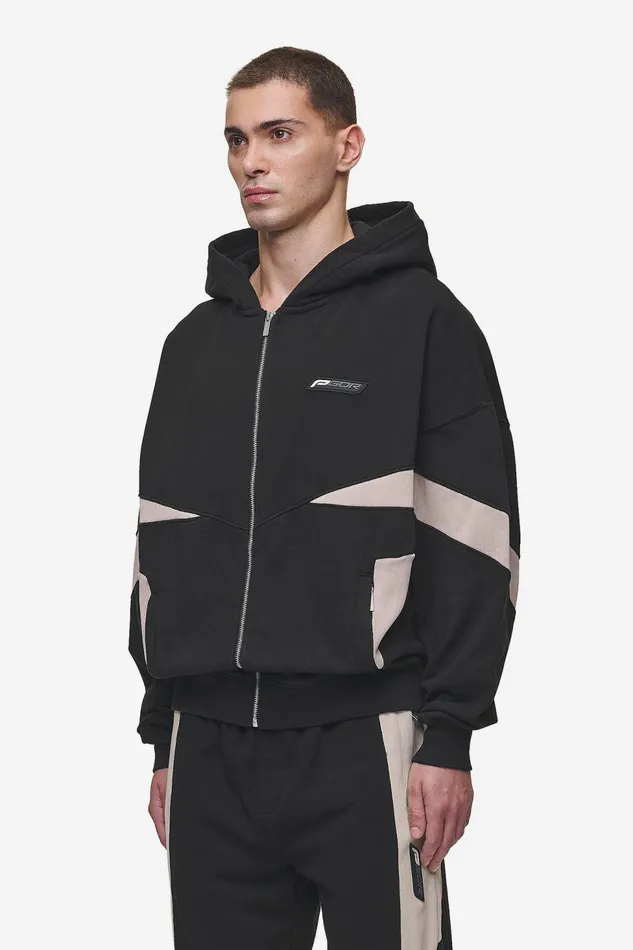 Men Pegador Zip Hoodies Aderno Boxy Sweat Jacket Washed Black Light Beige Men Pegador Zip Hoodies Aderno Boxy Sweat Jacket Washed Black Light Beige