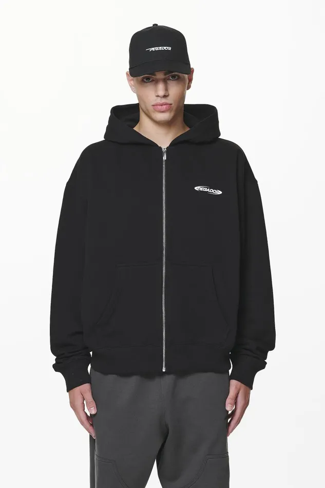 Men Pegador Zip Hoodies Crail Oversized Sweat Jacket Black Men Pegador Zip Hoodies Crail Oversized Sweat Jacket Black