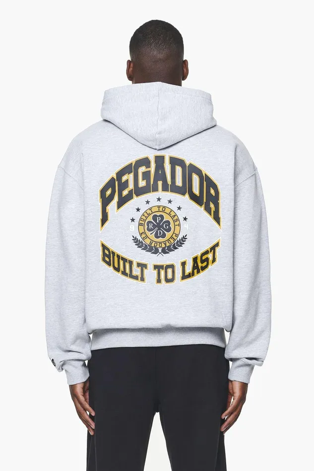 Men Pegador Zip Hoodies Smith Oversized Sweat Jacket Grey Melange