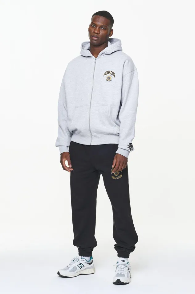 Men Pegador Zip Hoodies Smith Oversized Sweat Jacket Grey Melange Men Pegador Zip Hoodies Smith Oversized Sweat Jacket Grey Melange