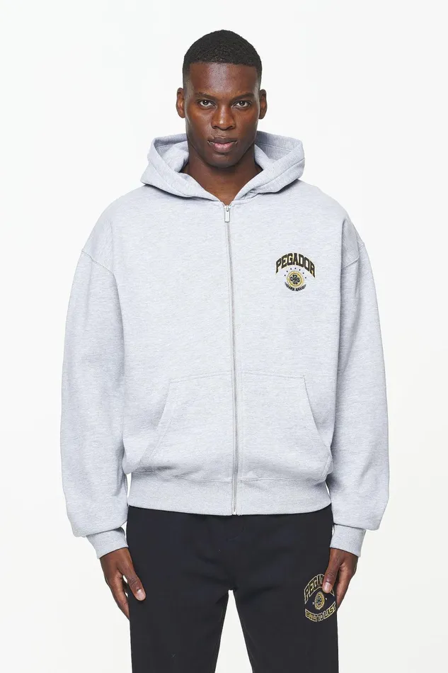 Men Pegador Zip Hoodies Smith Oversized Sweat Jacket Grey Melange Men Pegador Zip Hoodies Smith Oversized Sweat Jacket Grey Melange