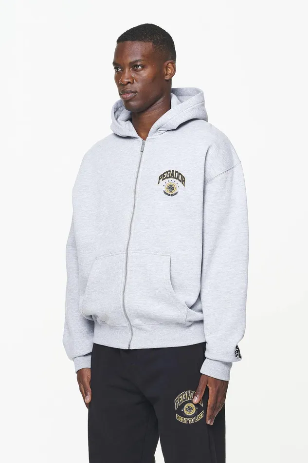 Men Pegador Zip Hoodies Smith Oversized Sweat Jacket Grey Melange Men Pegador Zip Hoodies Smith Oversized Sweat Jacket Grey Melange